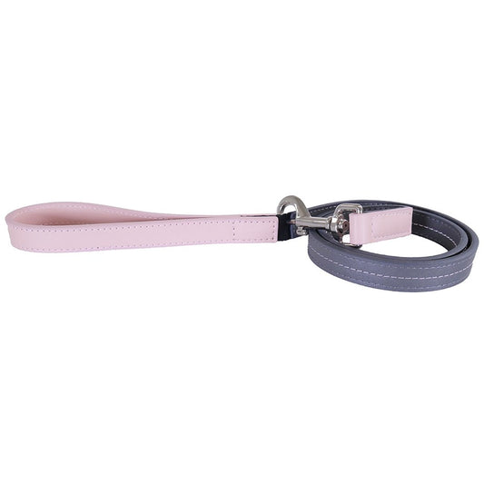 Rosewood Baby Pink/Grey Leather Collar