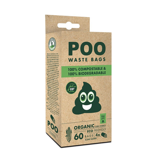 POO 100% Compostable & Biodegradable Waste Bags -60 bags