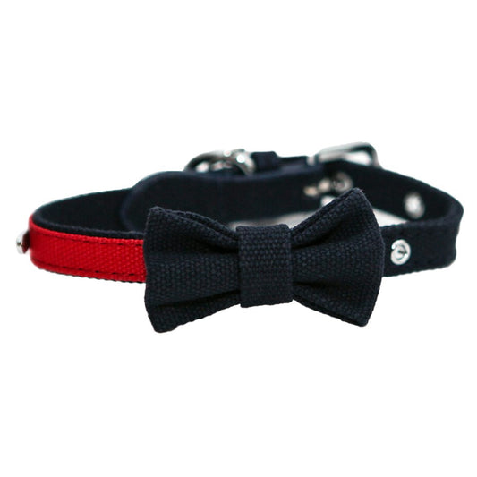 Rosewood NAVY & RED BOW COLLAR