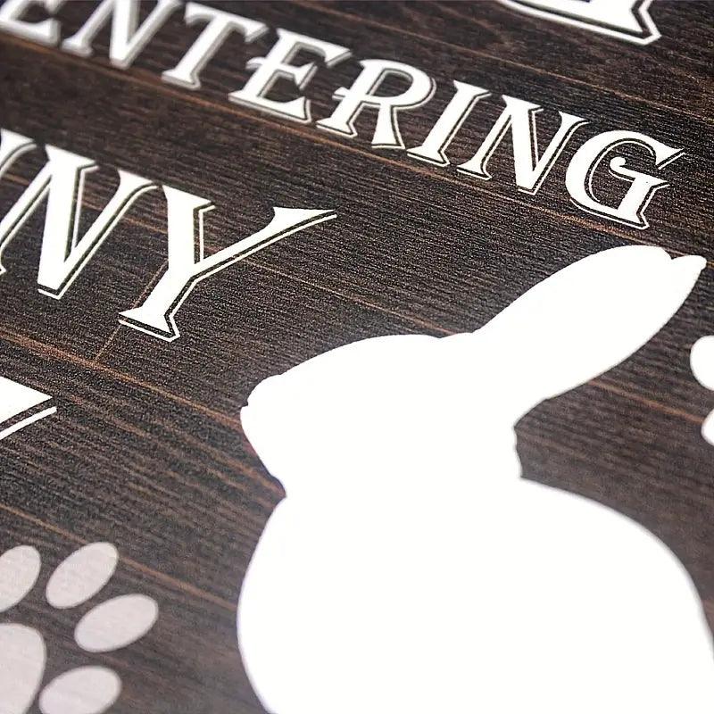 1pc Vintage Tin Sign Funny Rabbit Sign Bunny Rabbit Home Metal Sign, Rabbit Elegant And Classic Sign Car Tin Sign Garage Sign Room Wall Hanging, Creative Garden Art, For Farm Yard Decor, For Home Kitchen Outdoor Decor, 20.32×30.48cm